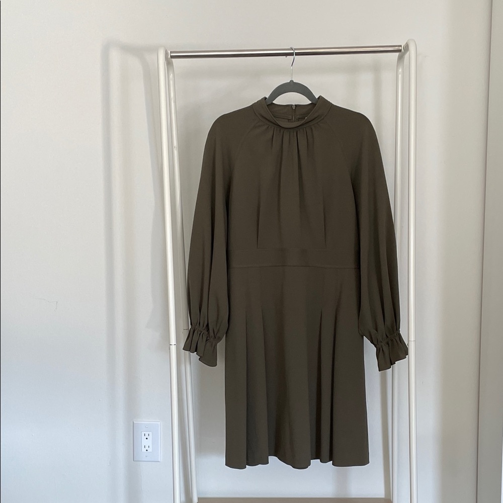 Calvin Klein Olive Long Sleeve Dress